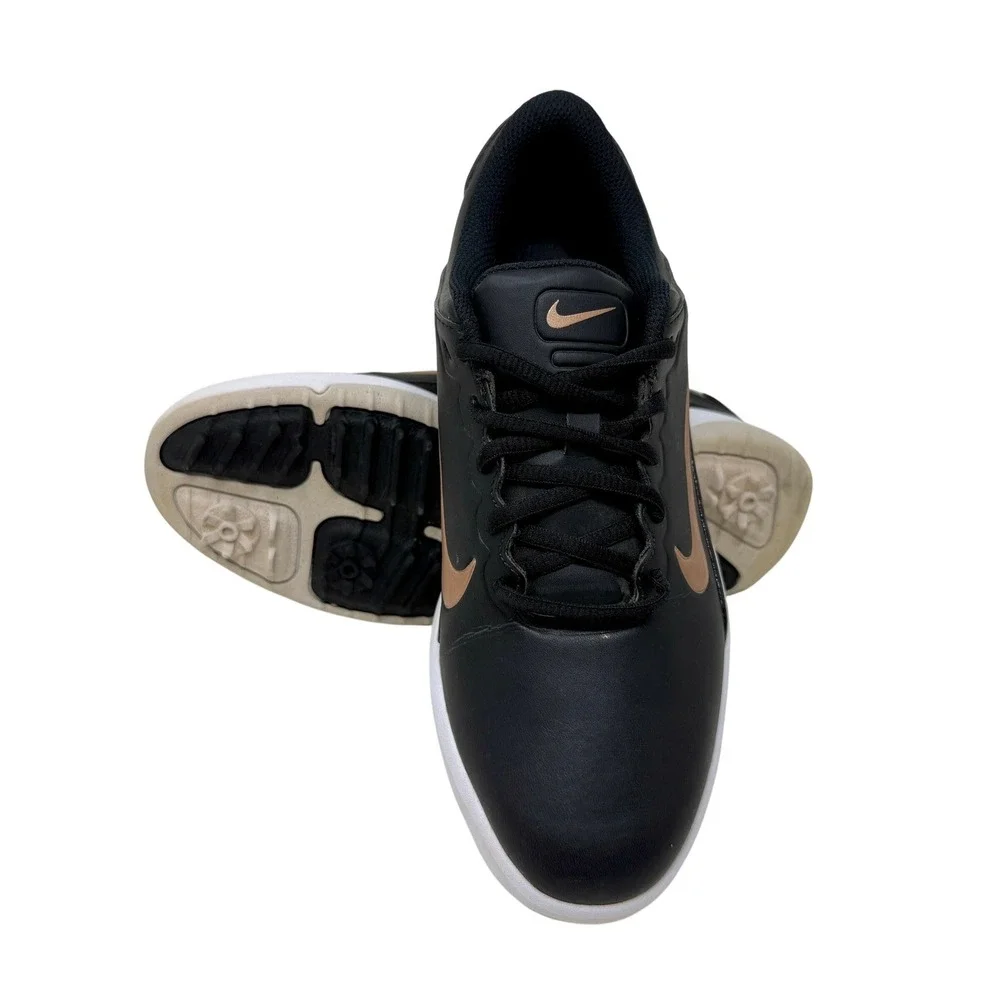 Nike Victory G Golf Shoes Soft Spikes Black Rose Gold Womens 8.5 Wide AQ2323-001